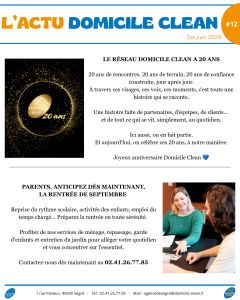 📰L’ACTU DOMICILE CLEAN - #12 - Lundi 1er juin 2026